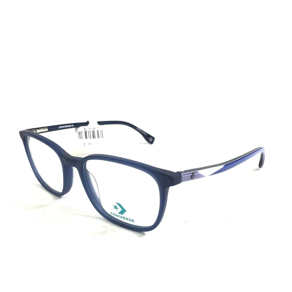 Converse Kids Eyeglasses Frames VCJ006 MATTE BLUE Square Full Rim 48-16-130